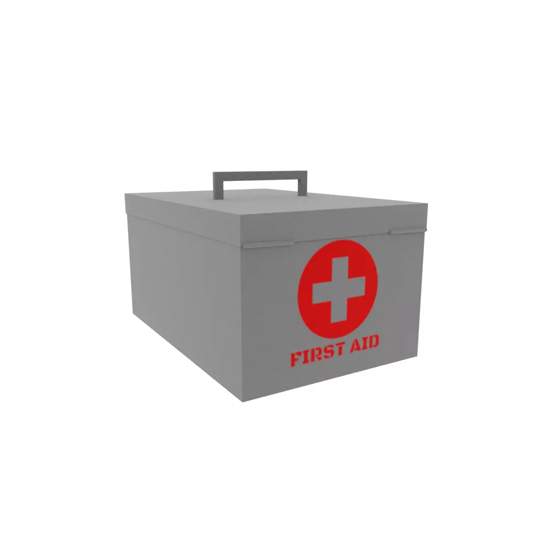 First aid bag Low-poly 3D model_0