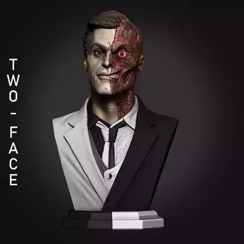 2 Face Bust STL 3D Print Model 3D print model