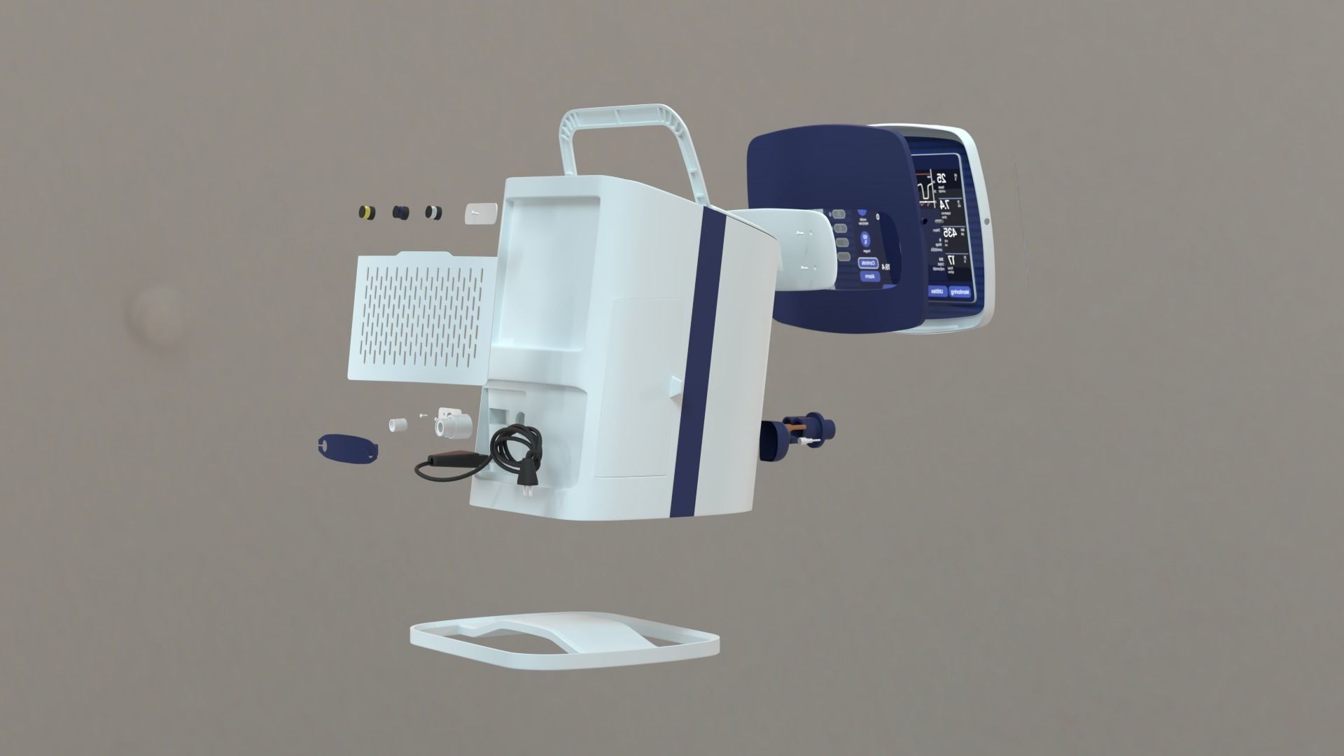Hospital ventilator unit 3D model_10