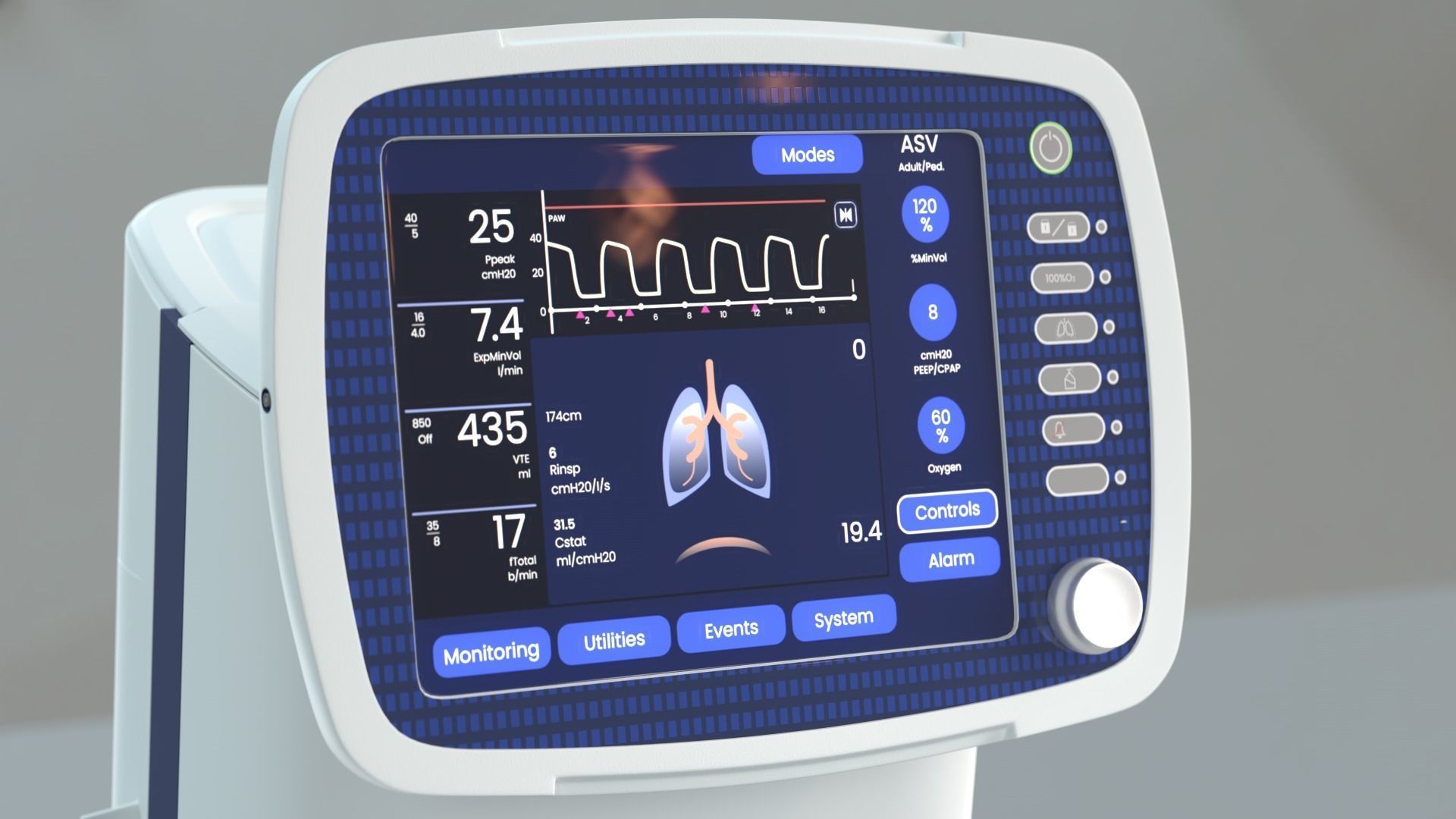 Hospital ventilator unit 3D model_4