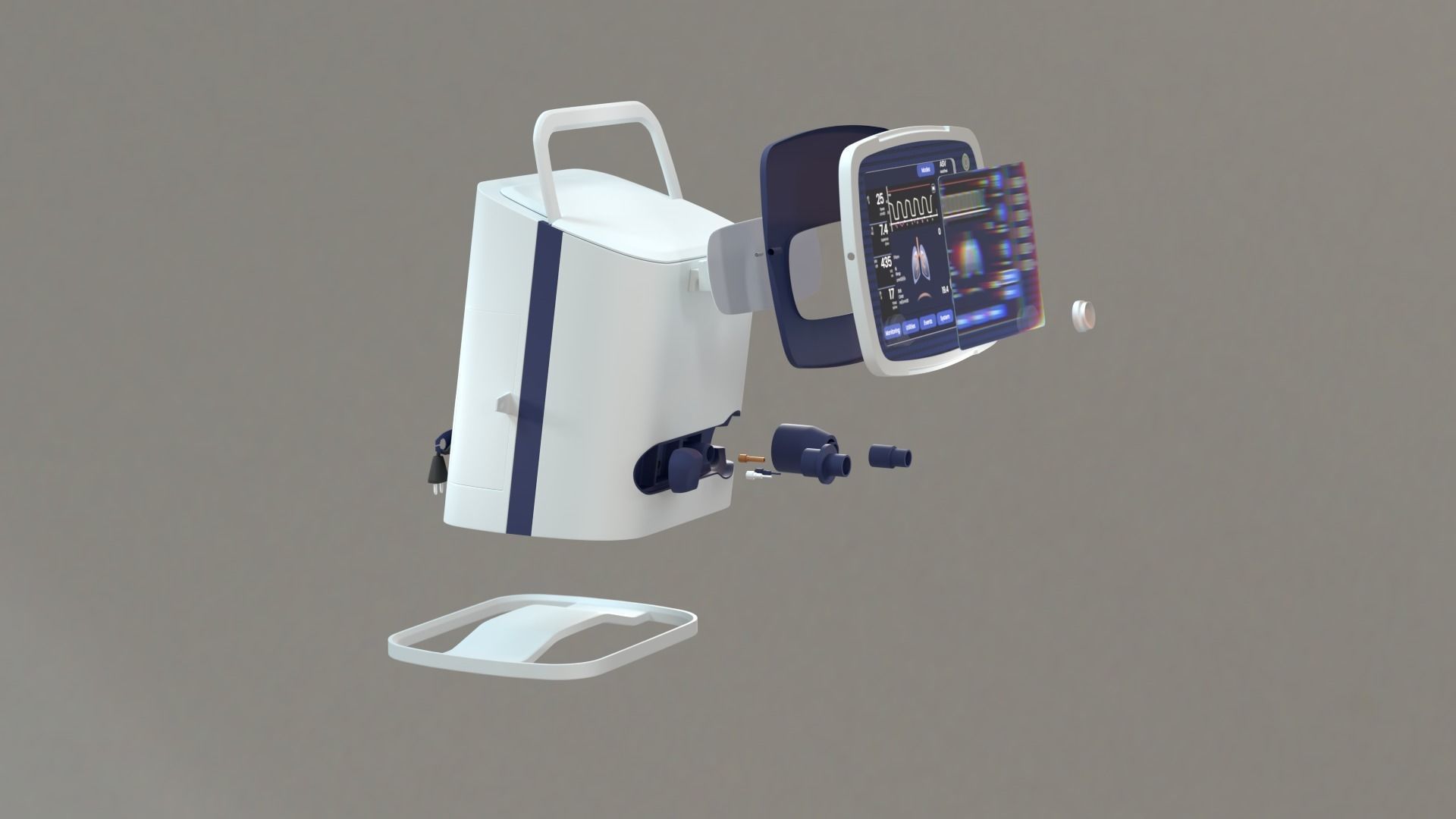 Hospital ventilator unit 3D model_9