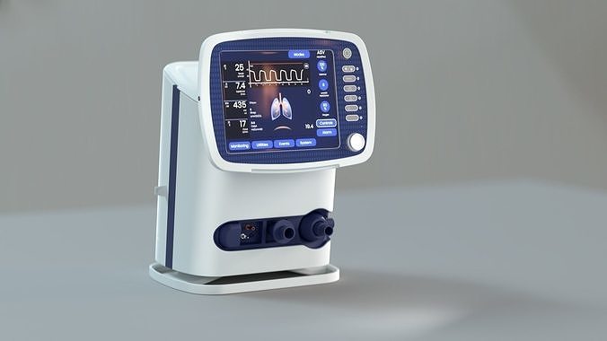 Hospital ventilator unit 3D model