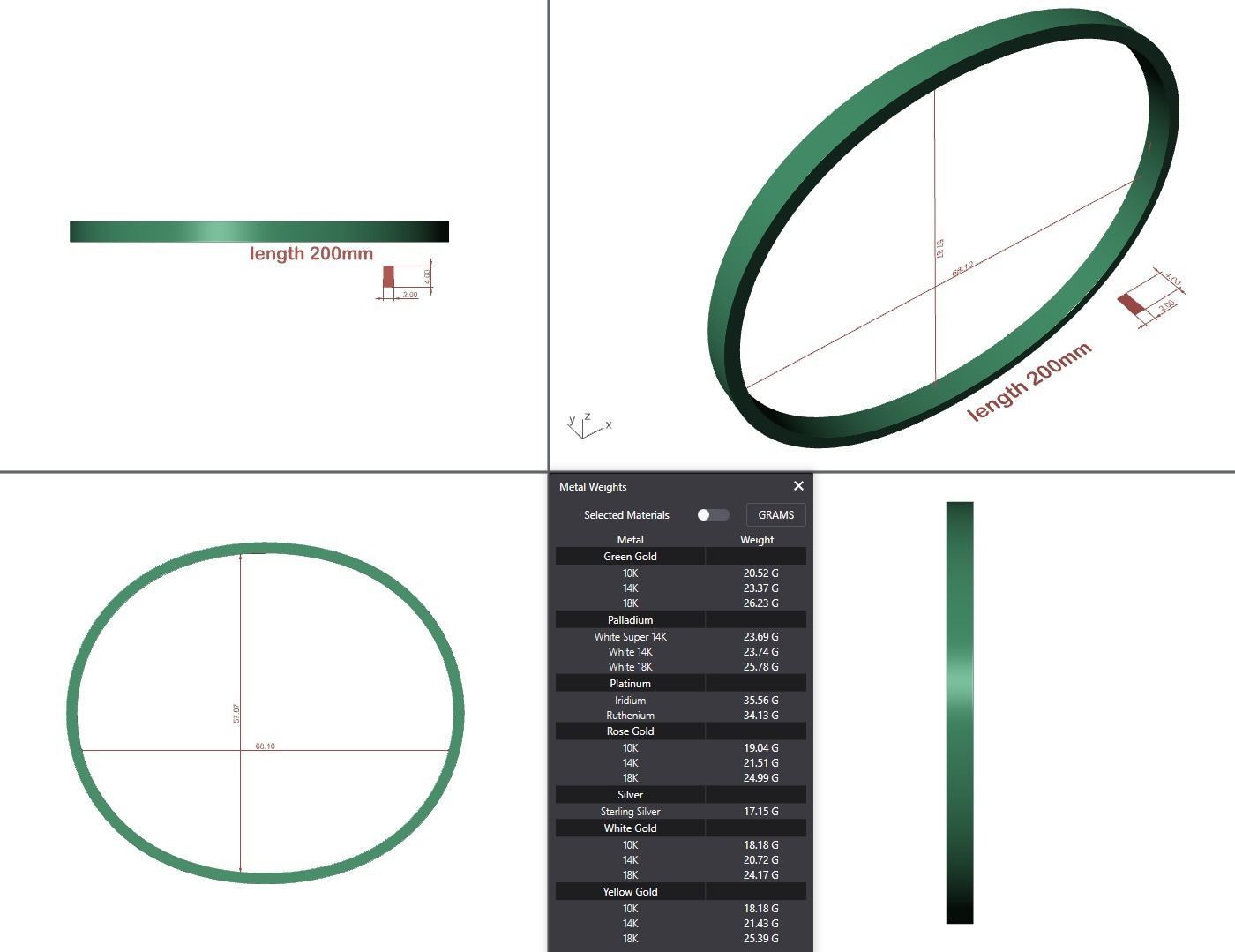 Hard flat bracelet 3D print model_8