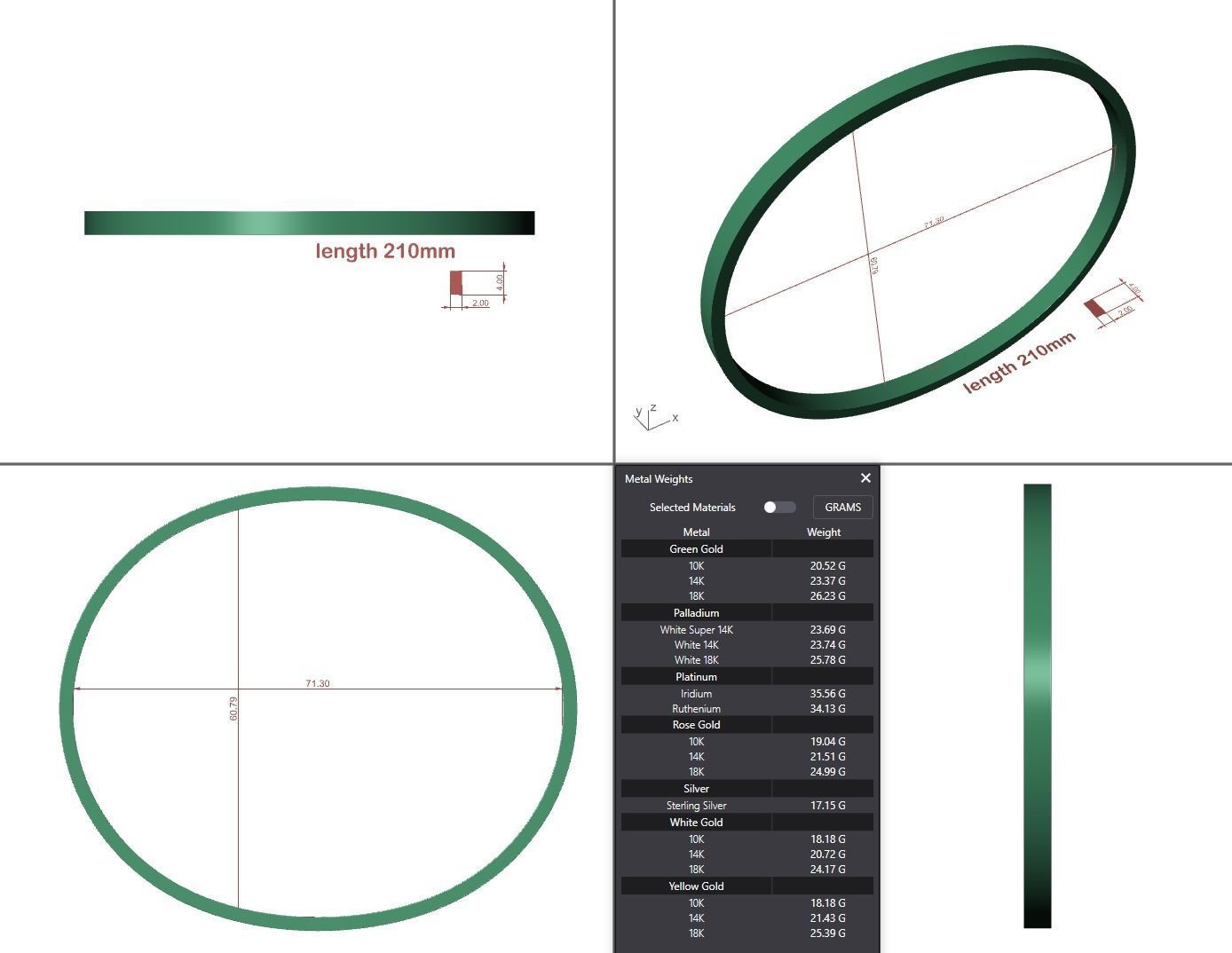 Hard flat bracelet 3D print model_9