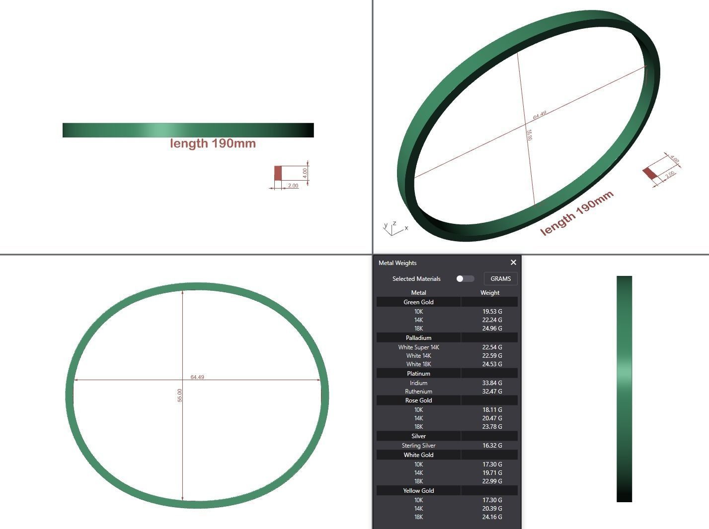 Hard flat bracelet 3D print model_7