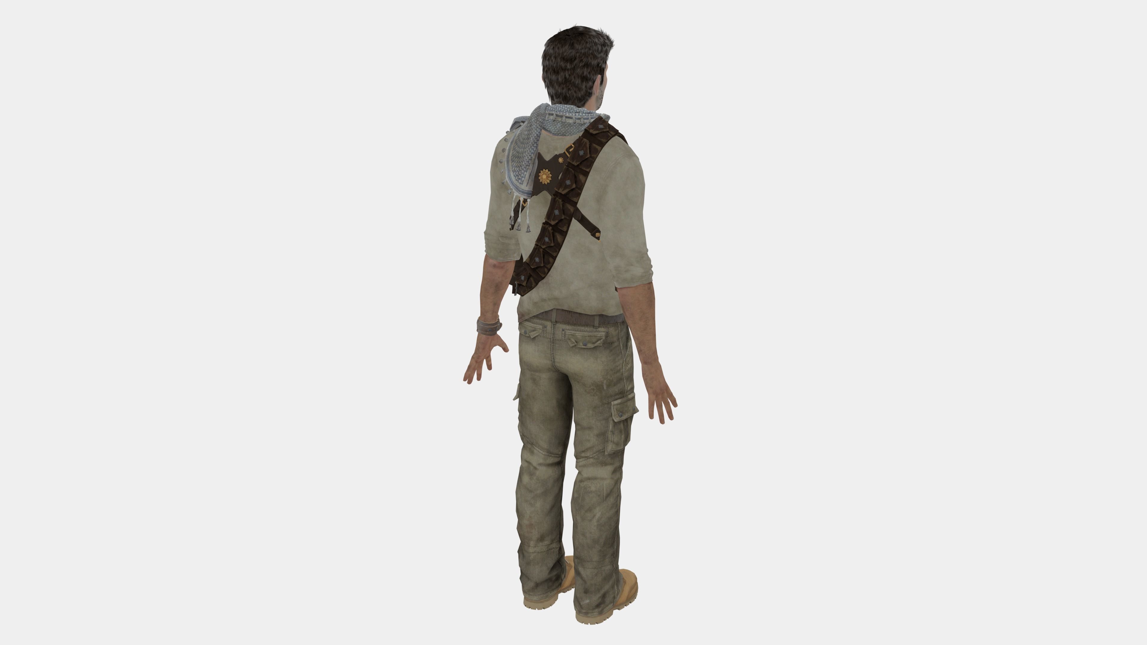 NATHAN DRAKE - PBR - RIGGED 3D model_5