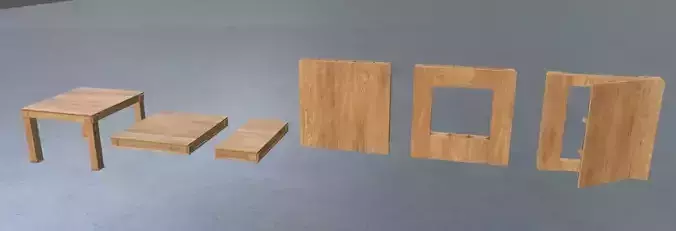 Build model set of wooden furniture