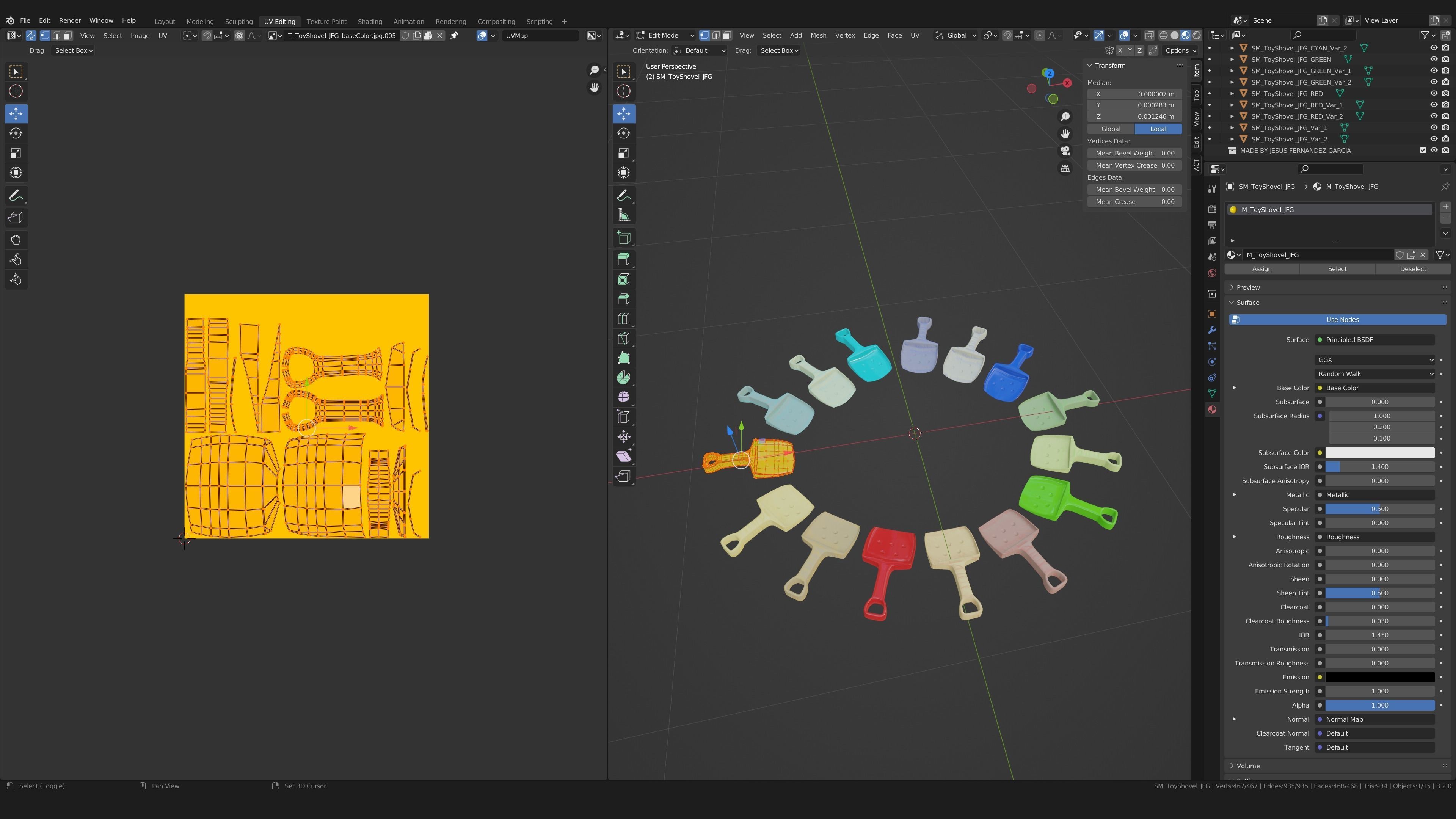Beach Toy Shovel Pack 3D model_7