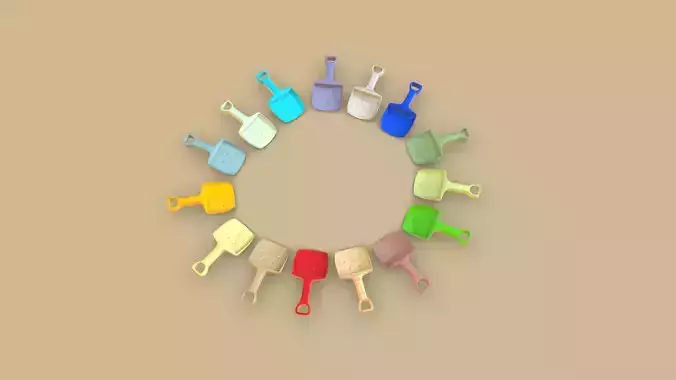 Beach Toy Shovel Pack 3D model