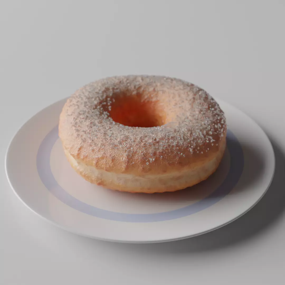 Sugar donut 3D model_0