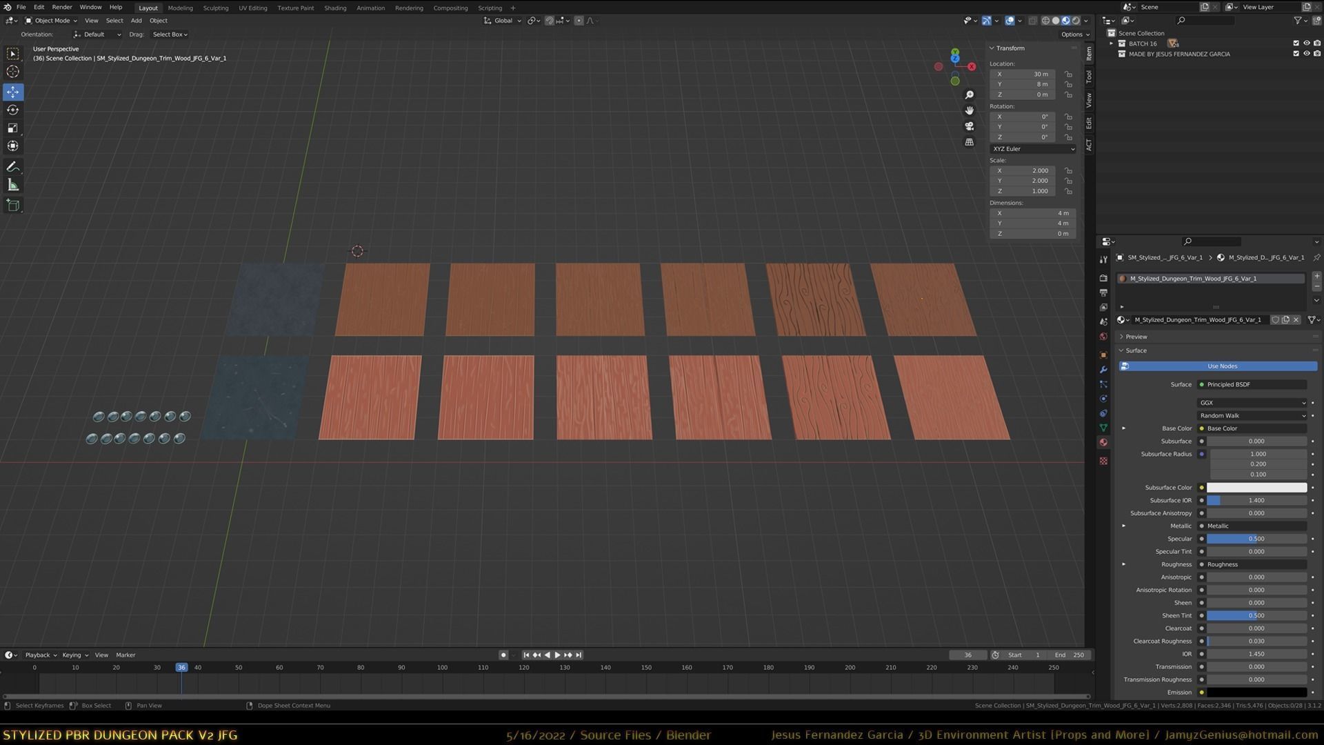 Stylized PBR Dungeon Pack JFG V2 - Source Files - 2022 EDITION Low-poly 3D model_12