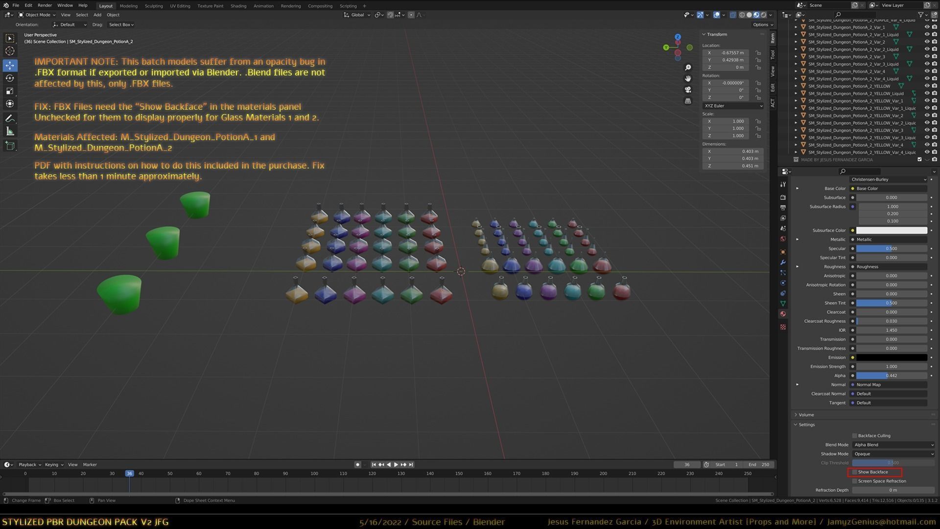 Stylized PBR Dungeon Pack JFG V2 - Source Files - 2022 EDITION Low-poly 3D model_7
