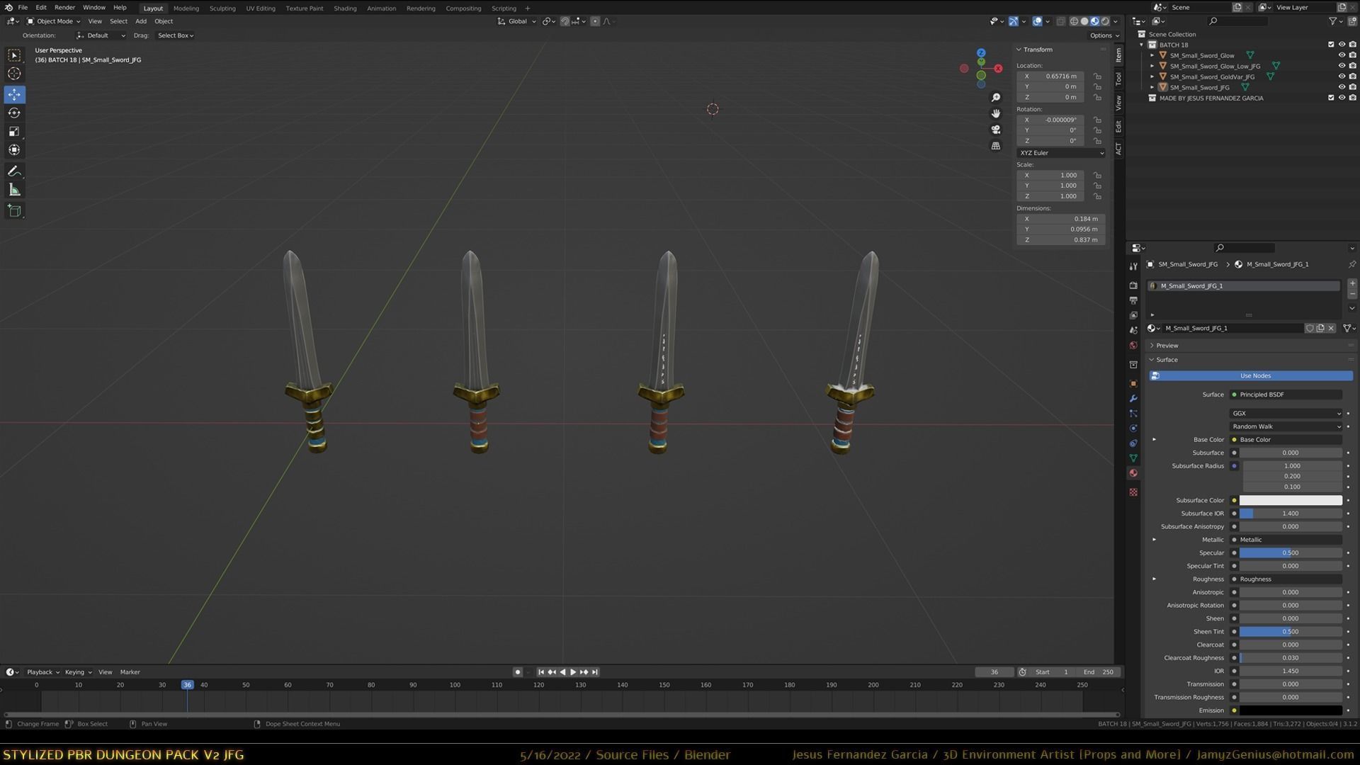 Stylized PBR Dungeon Pack JFG V2 - Source Files - 2022 EDITION Low-poly 3D model_14