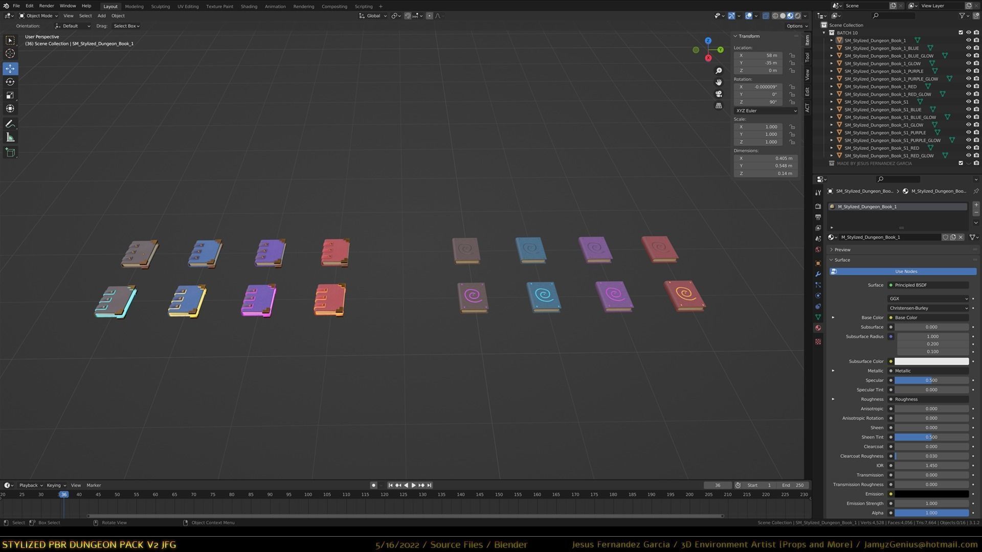 Stylized PBR Dungeon Pack JFG V2 - Source Files - 2022 EDITION Low-poly 3D model_5