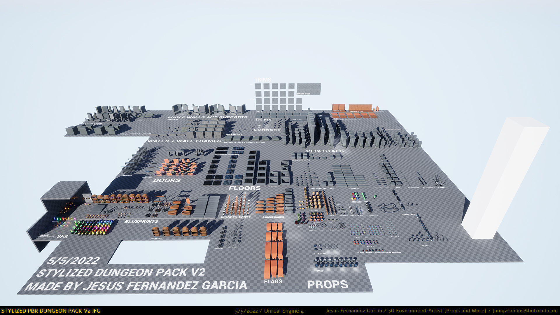 Stylized PBR Dungeon Pack JFG V2 - Source Files - 2022 EDITION Low-poly 3D model_28