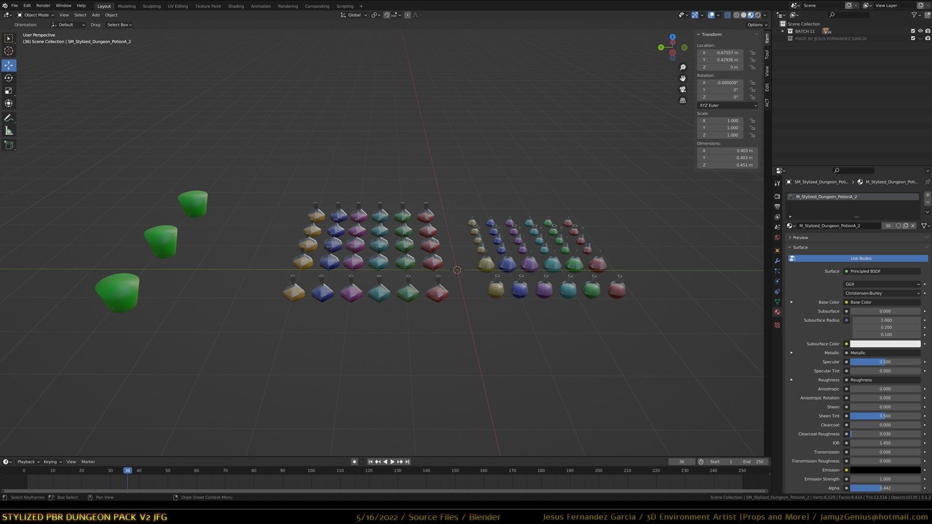 Stylized PBR Dungeon Pack JFG V2 - Source Files - 2022 EDITION Low-poly 3D model_6