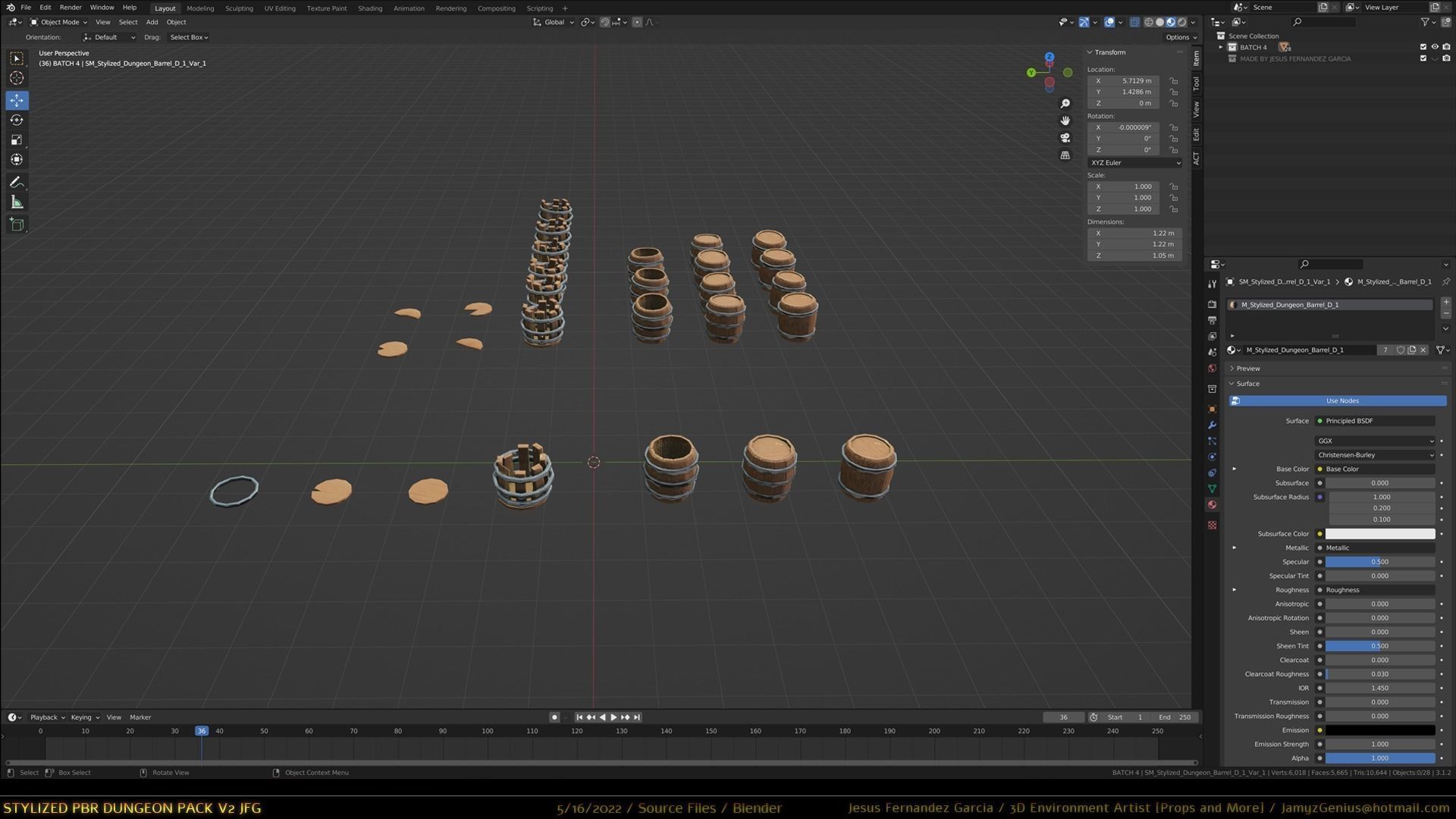 Stylized PBR Dungeon Pack JFG V2 - Source Files - 2022 EDITION Low-poly 3D model_17