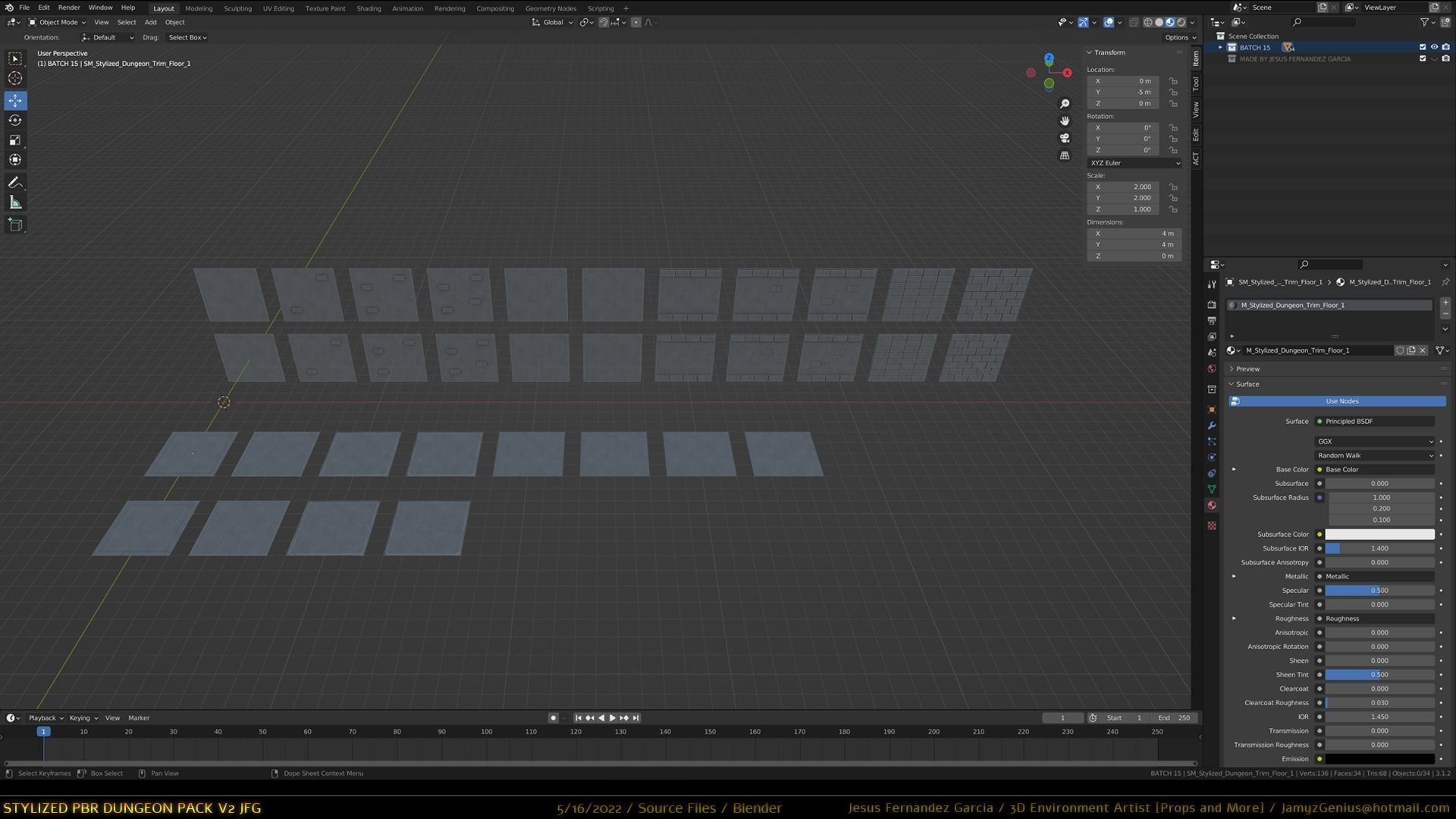 Stylized PBR Dungeon Pack JFG V2 - Source Files - 2022 EDITION Low-poly 3D model_11