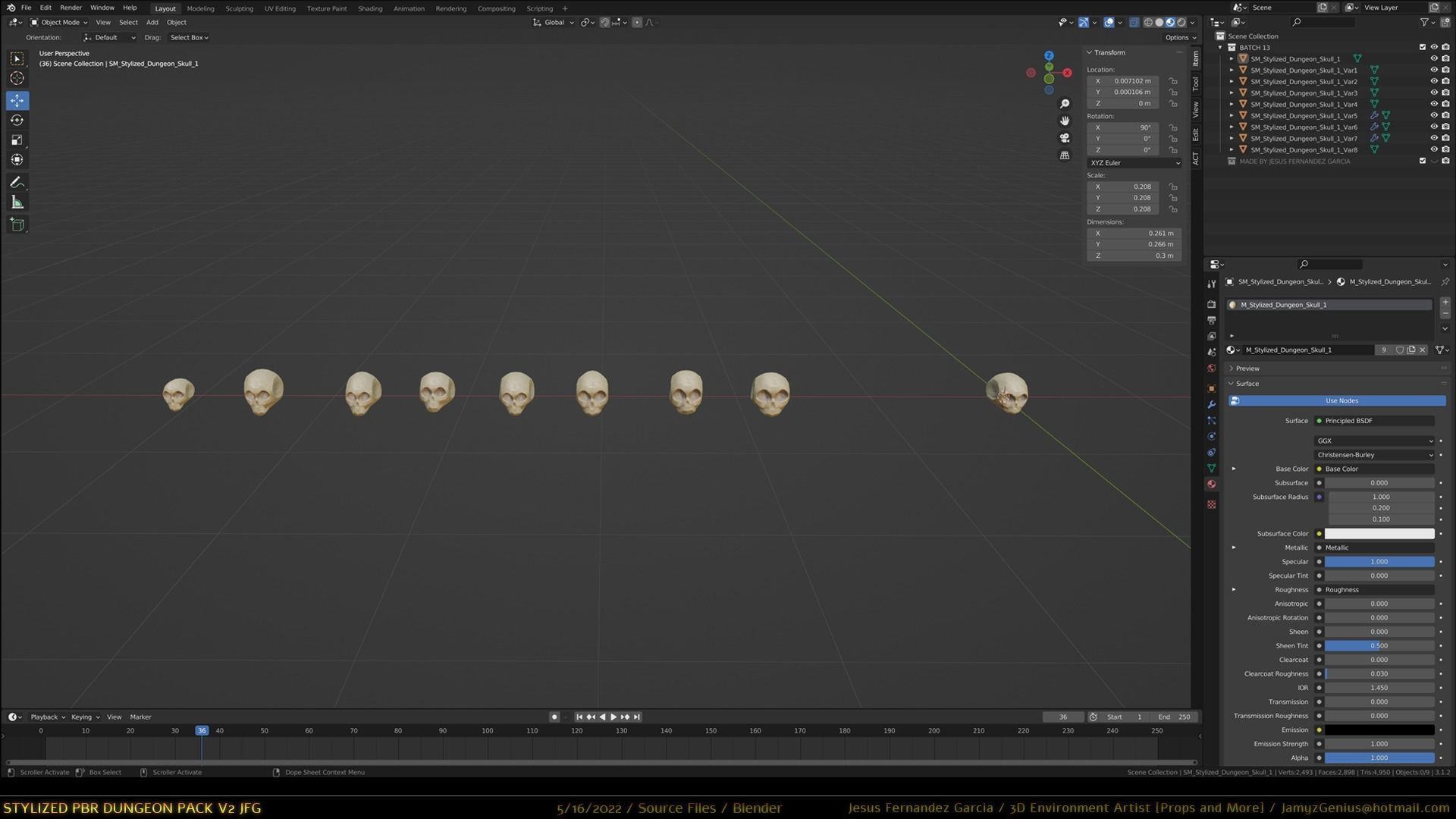 Stylized PBR Dungeon Pack JFG V2 - Source Files - 2022 EDITION Low-poly 3D model_9
