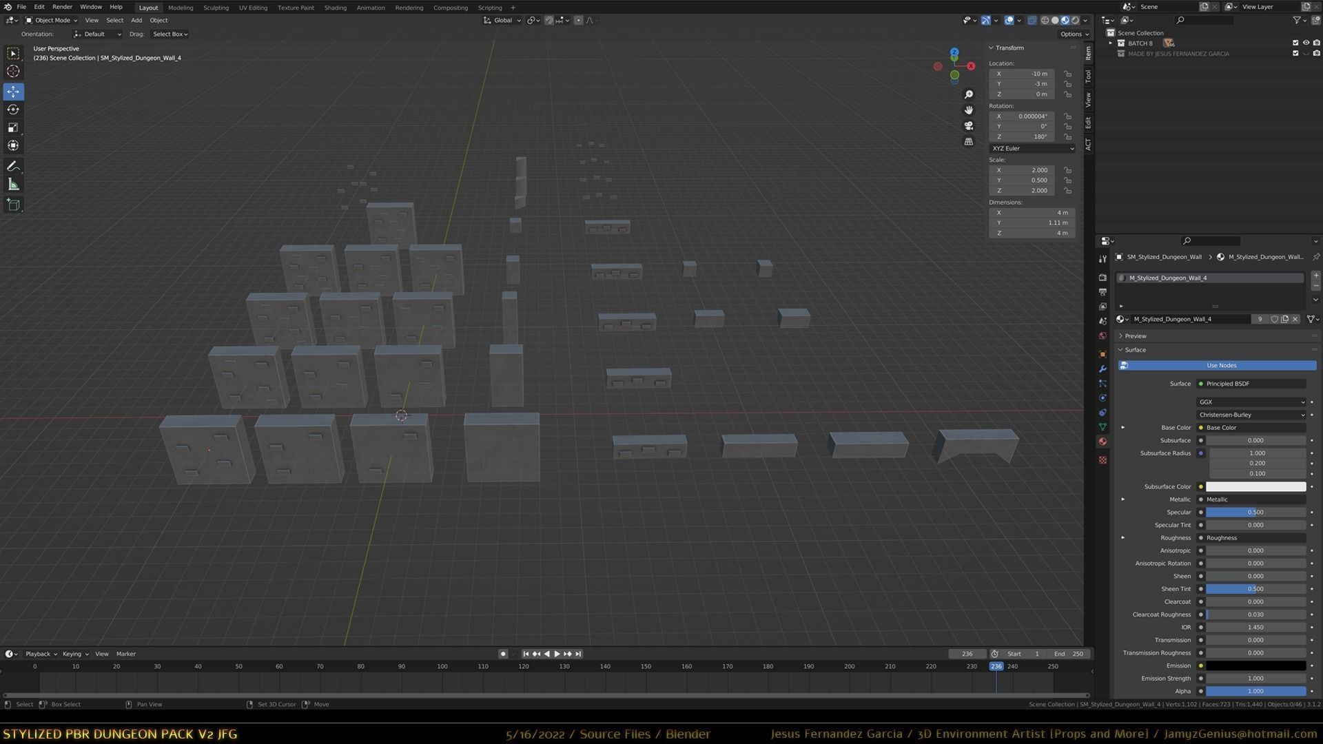 Stylized PBR Dungeon Pack JFG V2 - Source Files - 2022 EDITION Low-poly 3D model_21
