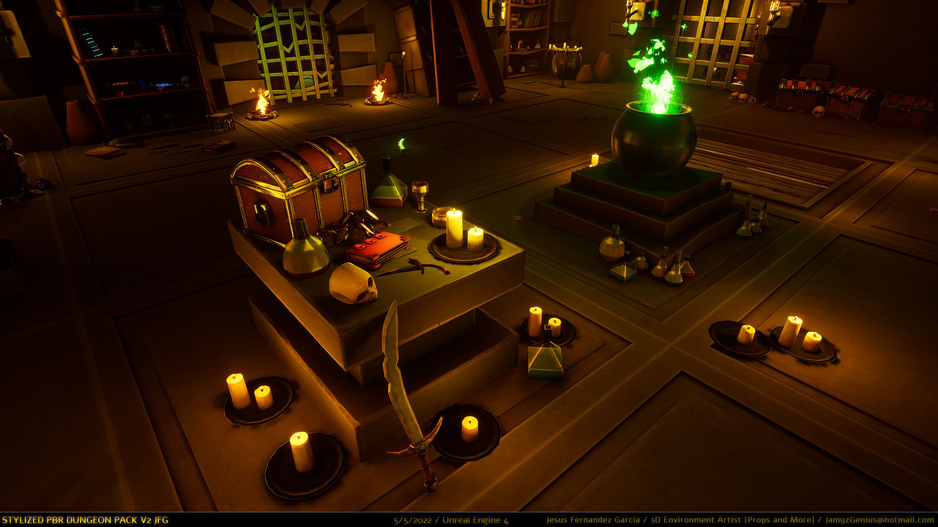 Stylized PBR Dungeon Pack JFG V2 - Source Files - 2022 EDITION Low-poly 3D model_33