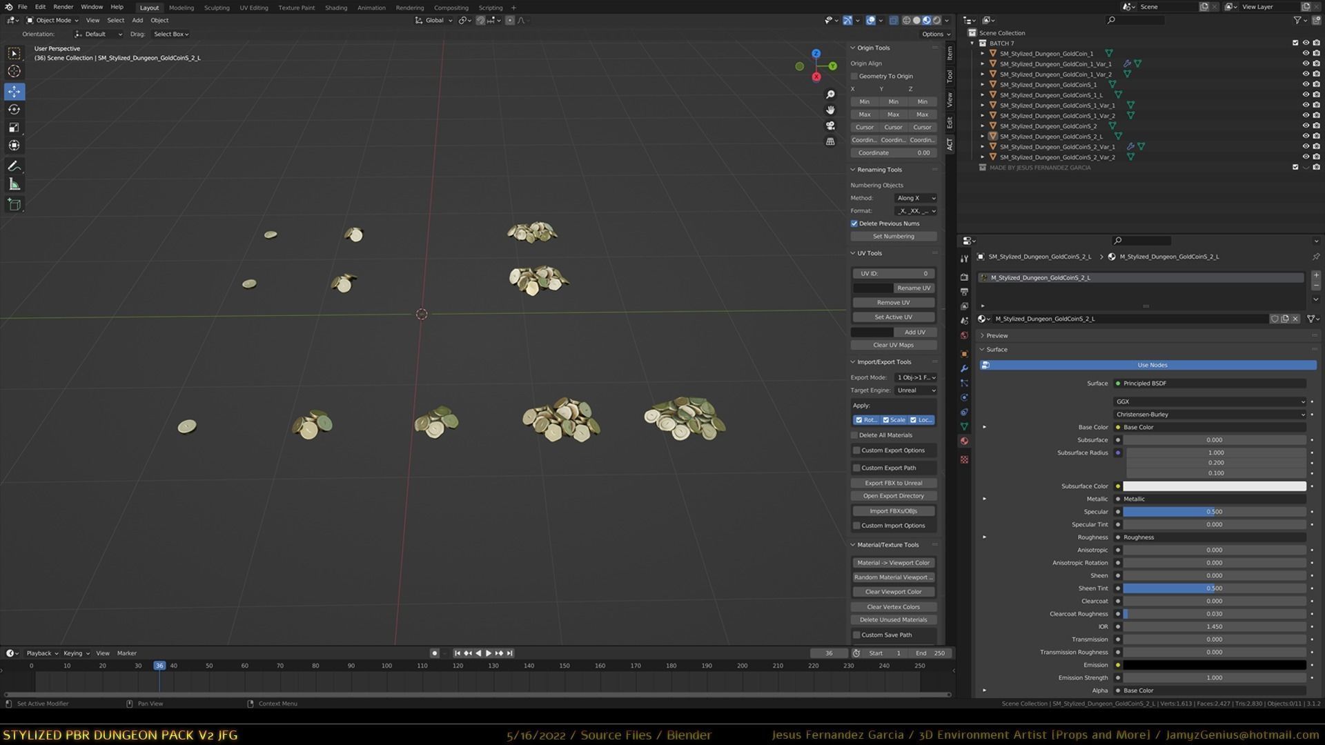 Stylized PBR Dungeon Pack JFG V2 - Source Files - 2022 EDITION Low-poly 3D model_20