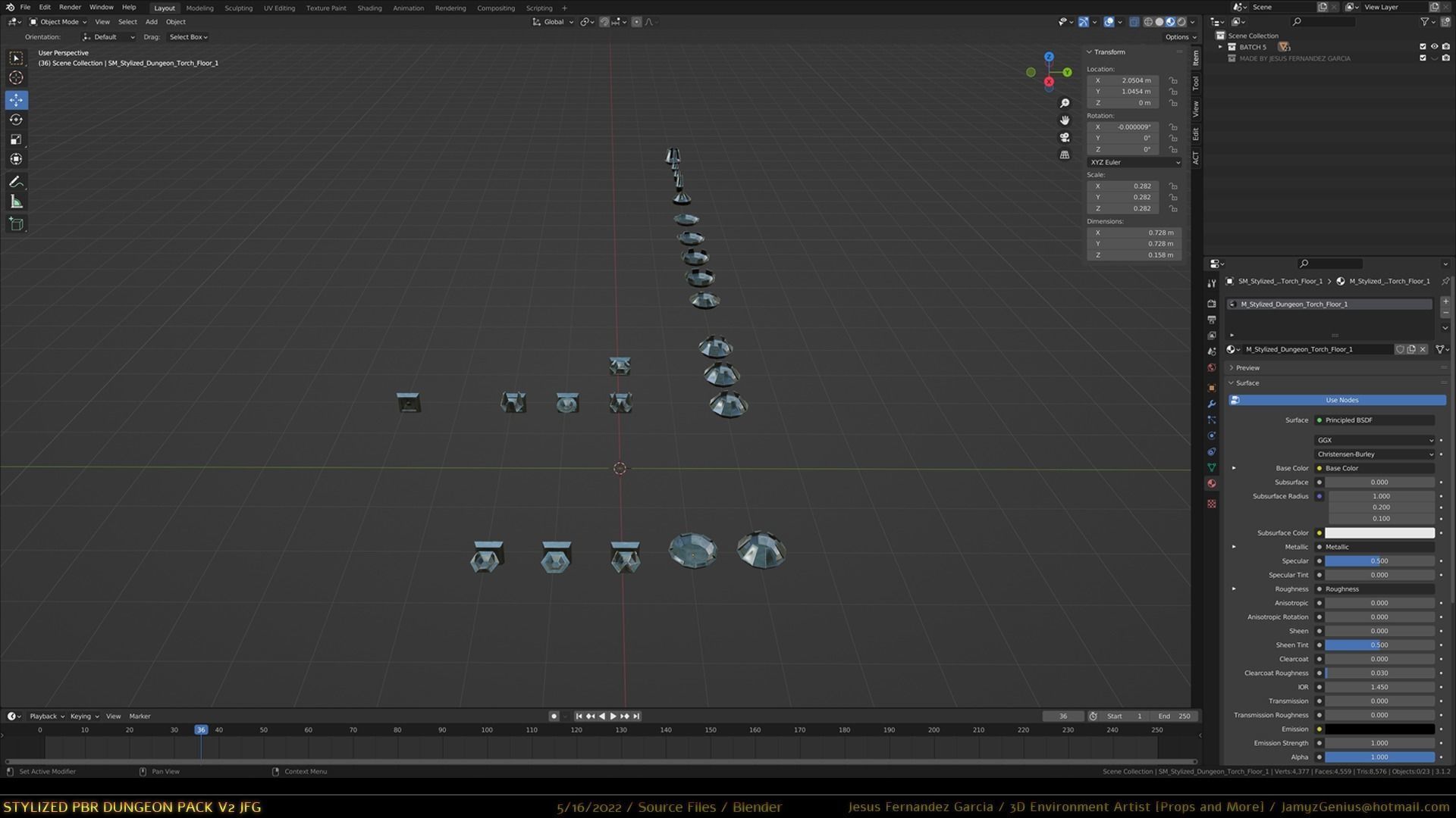 Stylized PBR Dungeon Pack JFG V2 - Source Files - 2022 EDITION Low-poly 3D model_18