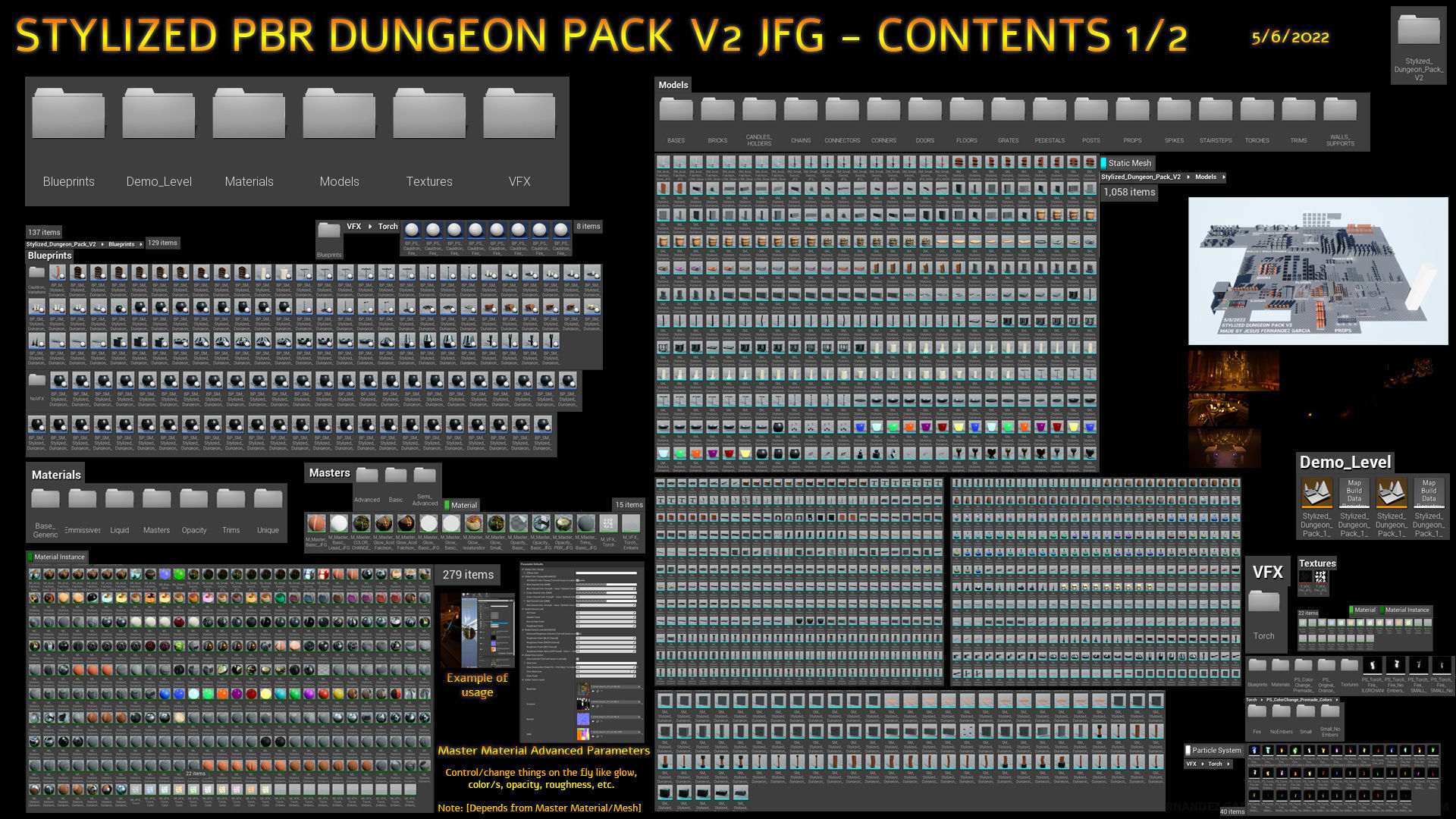 Stylized PBR Dungeon Pack JFG V2 - Source Files - 2022 EDITION Low-poly 3D model_24
