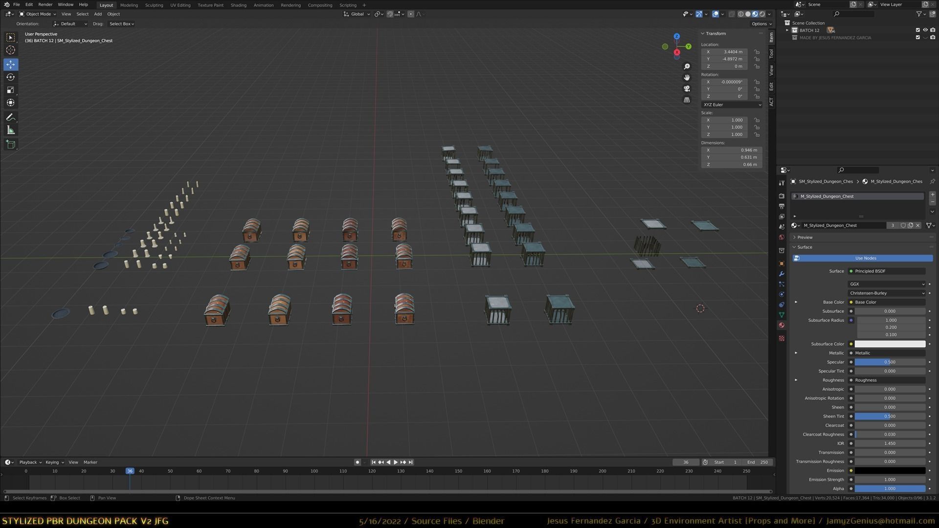 Stylized PBR Dungeon Pack JFG V2 - Source Files - 2022 EDITION Low-poly 3D model_8
