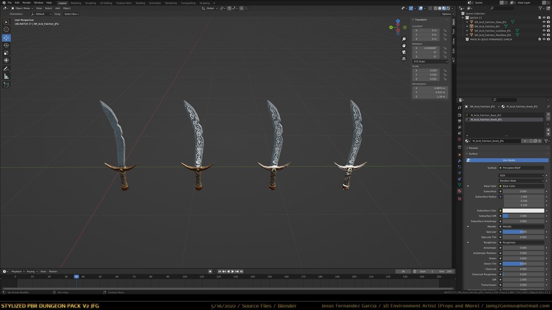 Stylized PBR Dungeon Pack JFG V2 - Source Files - 2022 EDITION Low-poly 3D model_13