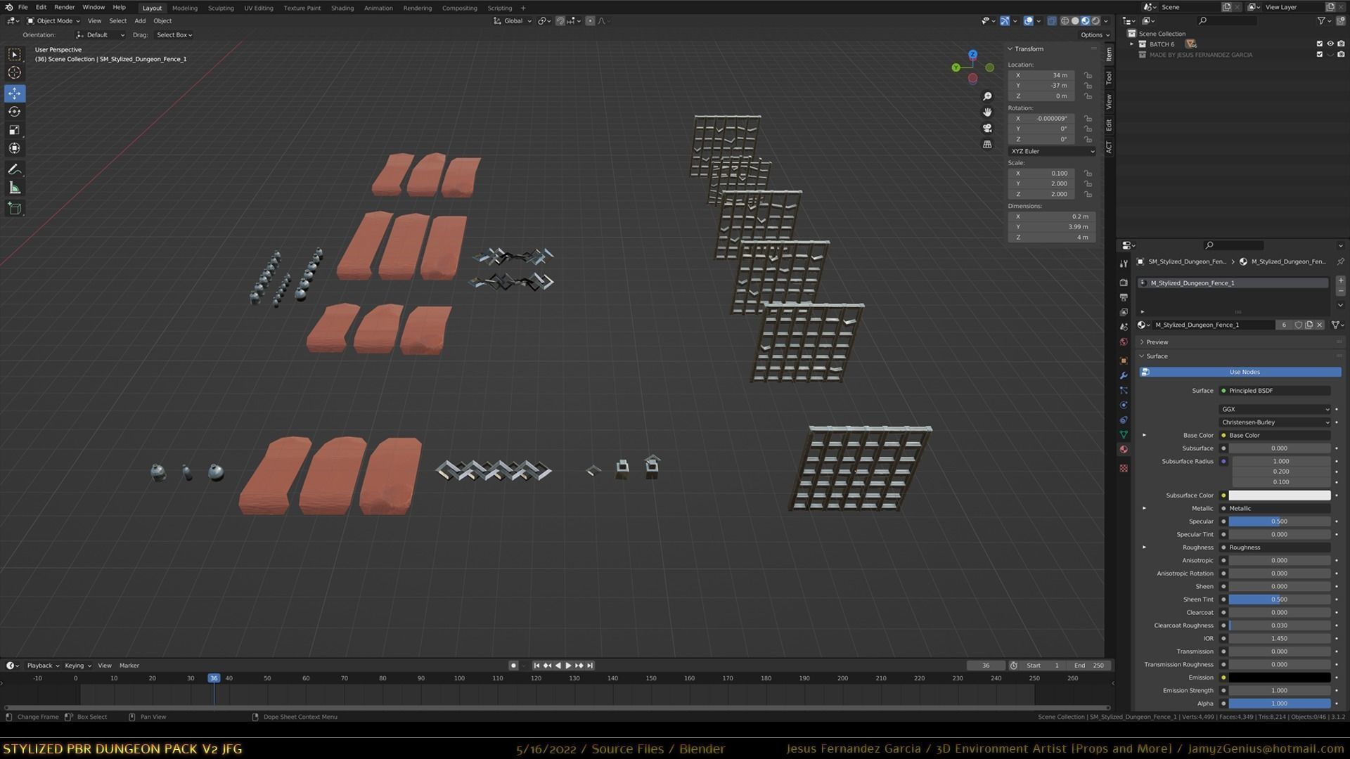 Stylized PBR Dungeon Pack JFG V2 - Source Files - 2022 EDITION Low-poly 3D model_19