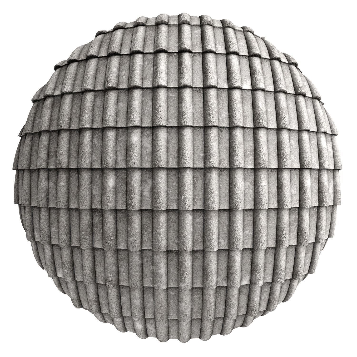 Roof Tile Materials 2- By 3 color Pbr By Sbsar 4k Texture_2