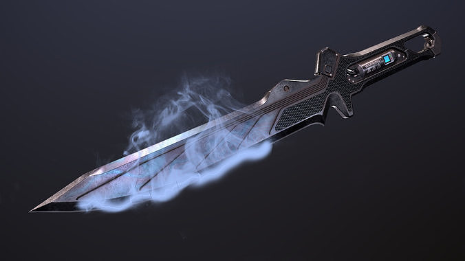 Cyberpunk knife  Low-poly 3D model