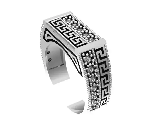 Turkish silver ring men 3D model
