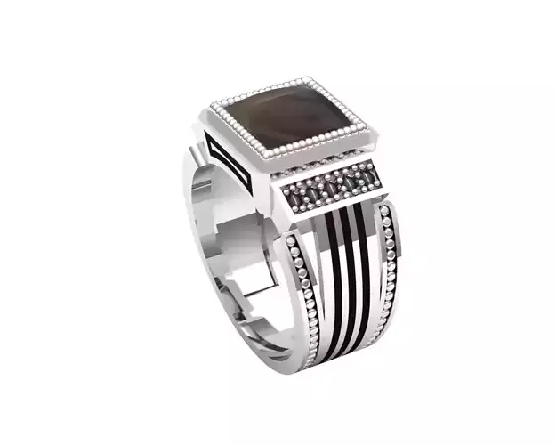Turkish silver ring men  3D model