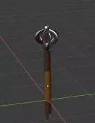 3D mace model sword with wooden handle 3D model_0