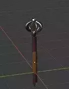 3D mace model sword with wooden handle