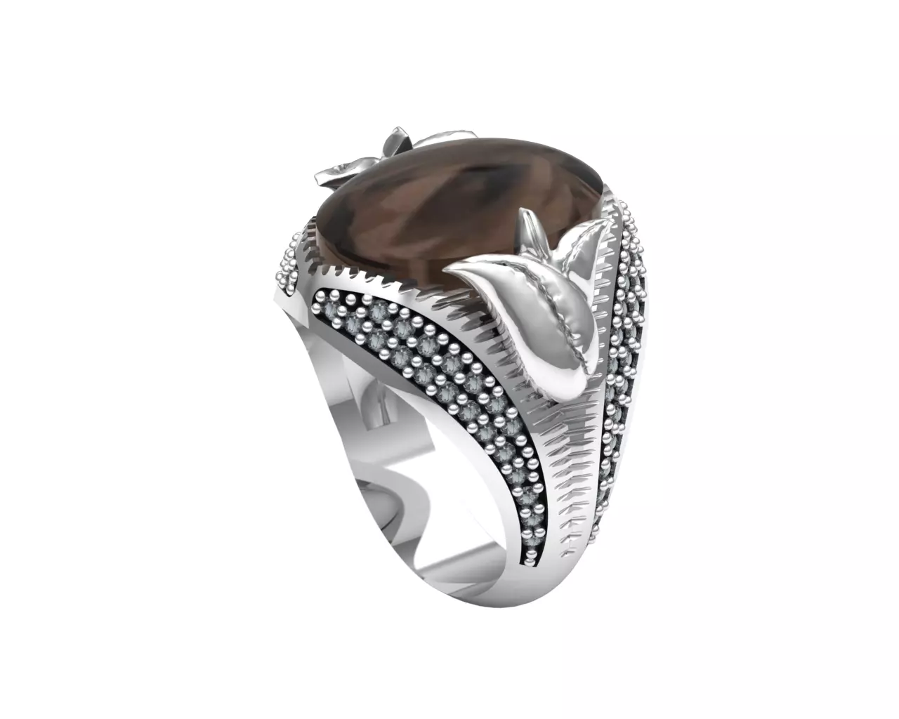 Turkish silver ring men  3D model_0