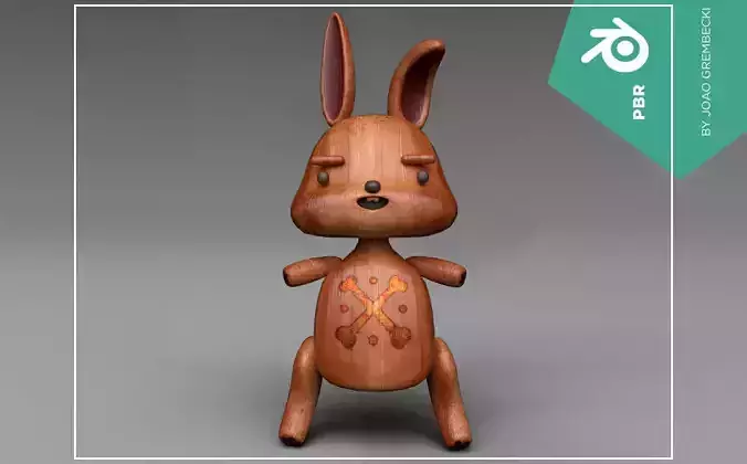 Wooden Bunny Low-poly 3D model