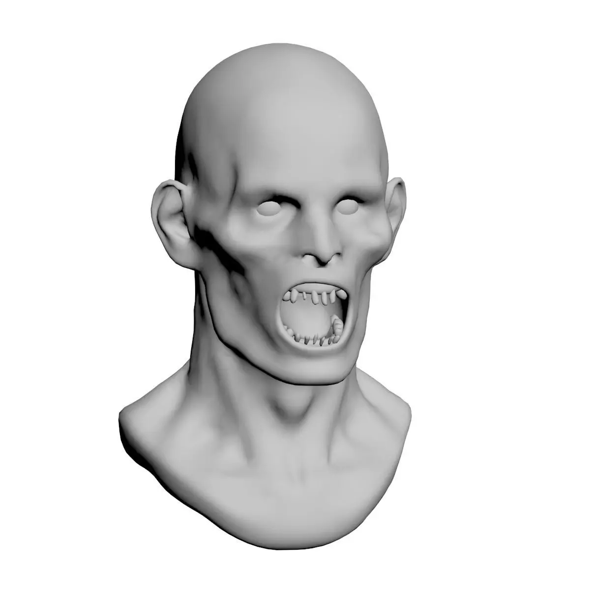 Undead Zombie head Mesh 3D model