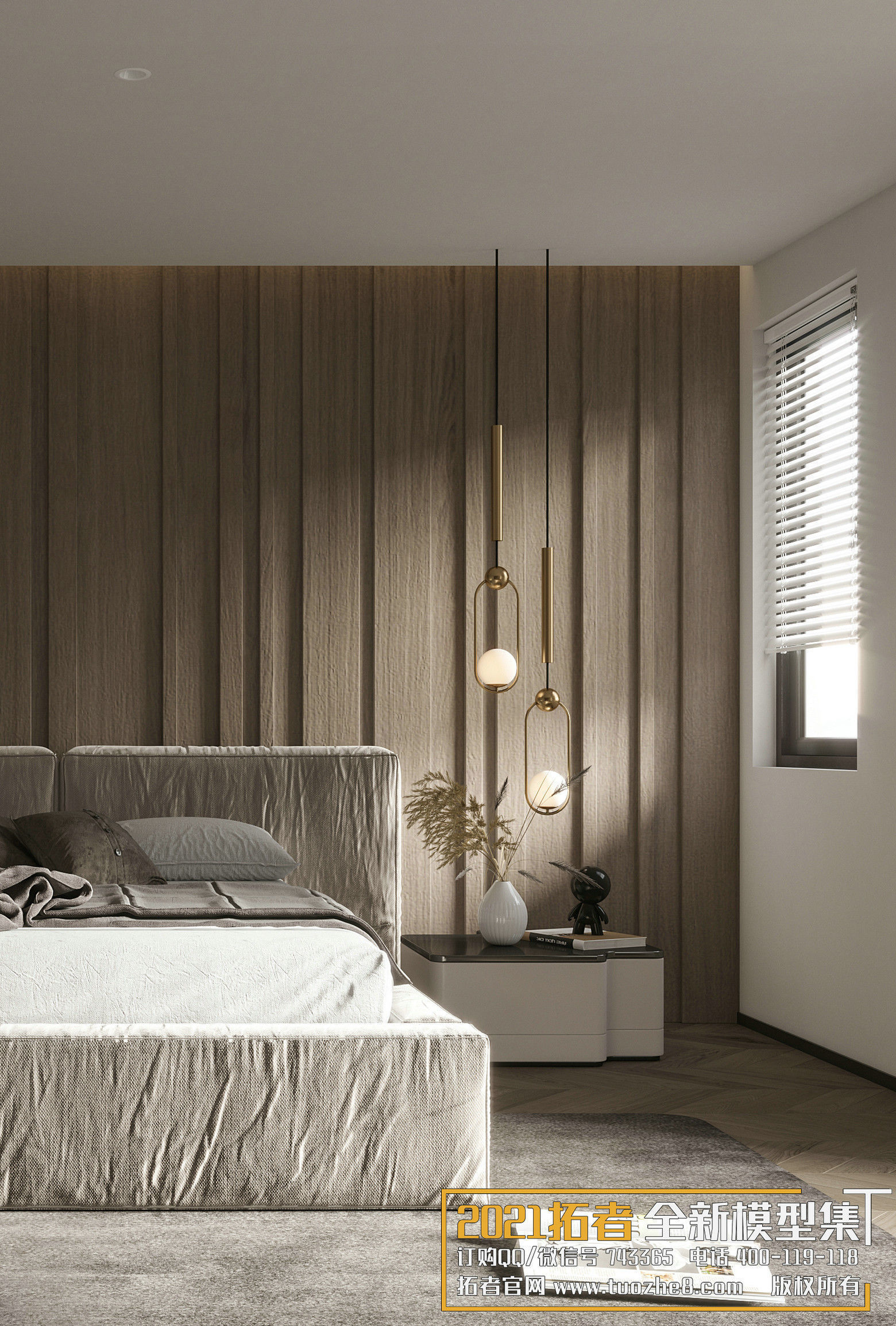 bedroom modern design 3D model_4