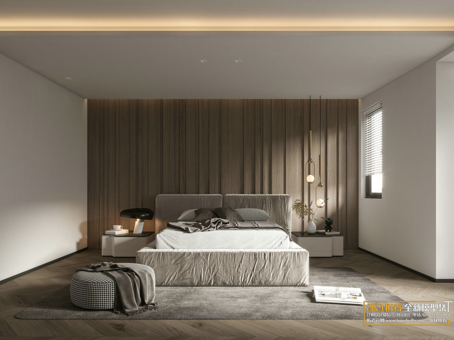 bedroom modern design 3D model_3
