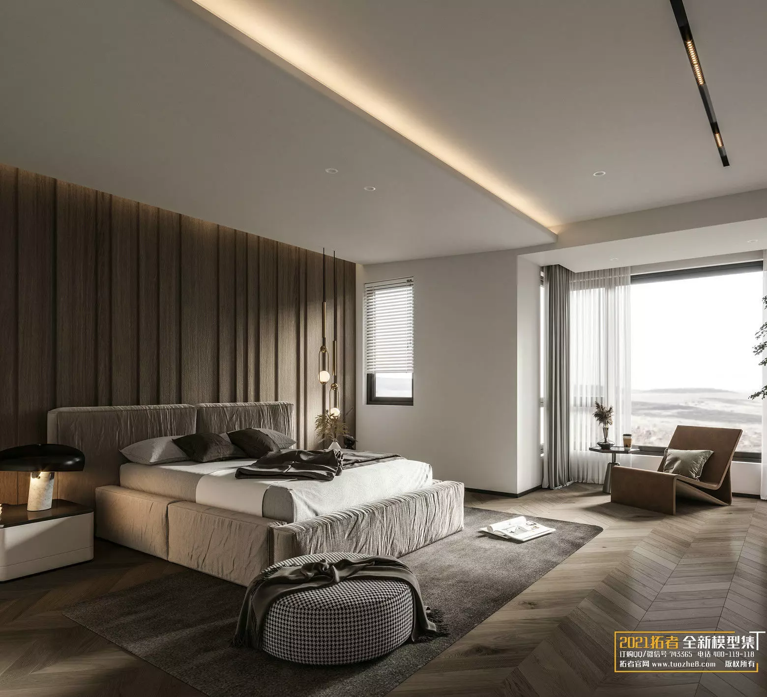 bedroom modern design 3D model_0