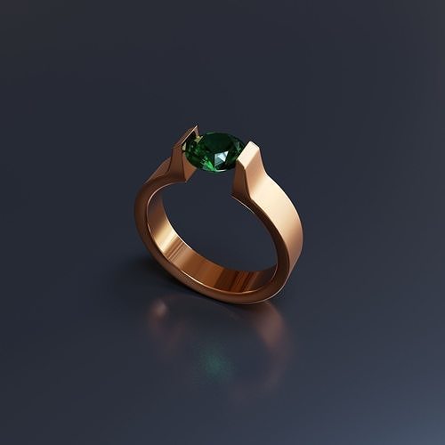 Ring with Gemstone 01 Low-poly 3D model