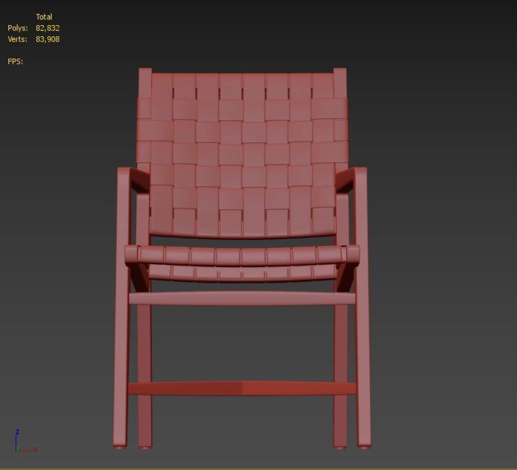Taj White Woven Leather Dining Chair with Arms 3D model_4