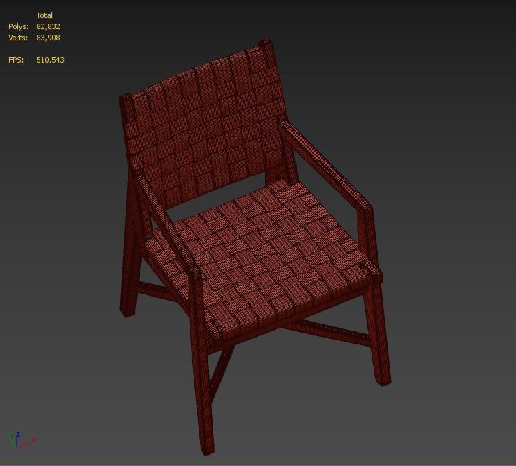 Taj White Woven Leather Dining Chair with Arms 3D model_5