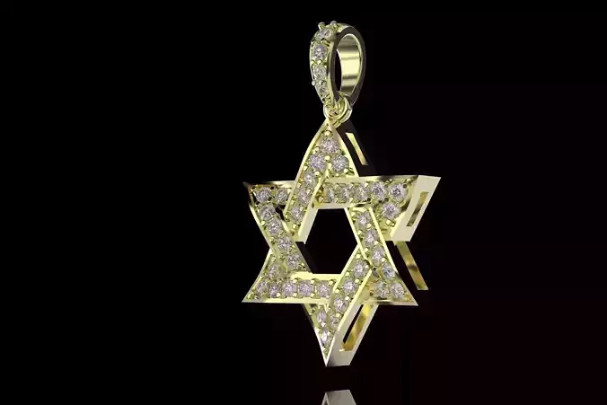 David Star Pendant with stones 