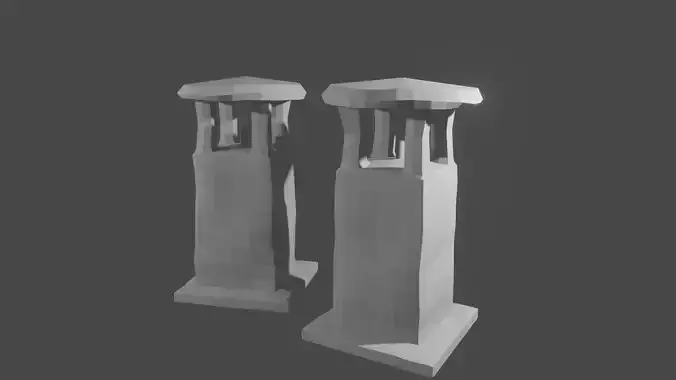 Low Poly Rock Lamp