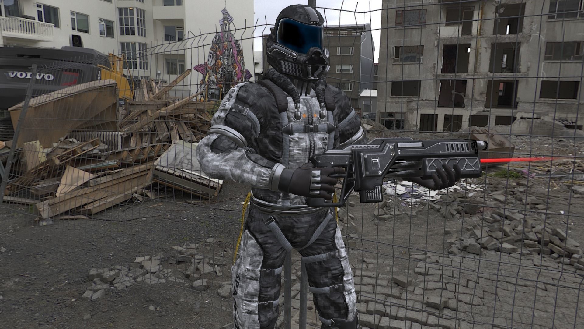 astronaut 001 Low-poly 3D model_7