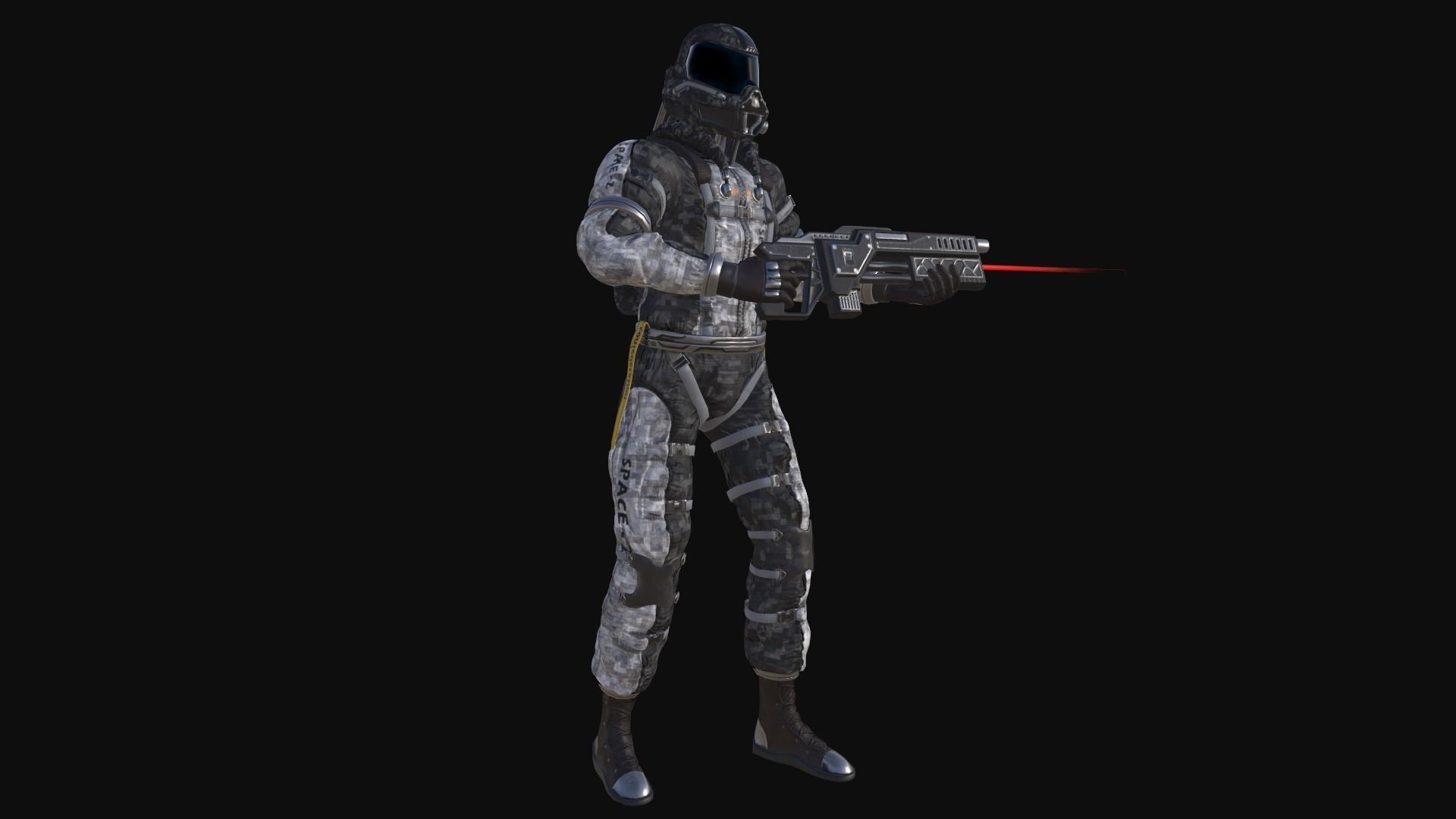 astronaut 001 Low-poly 3D model_12